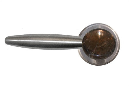 Myterra DL.R.SMQZ.35.15.PR: Smokey Quartz Privacy Door Lever Set (right) - Satin Nickel