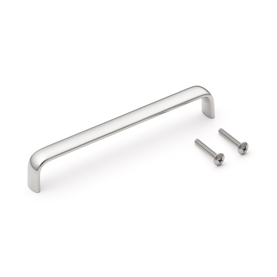 Sugatsune DL-150-M: 144mm cc Oval Bar Handle - Mirror Stainless Steel