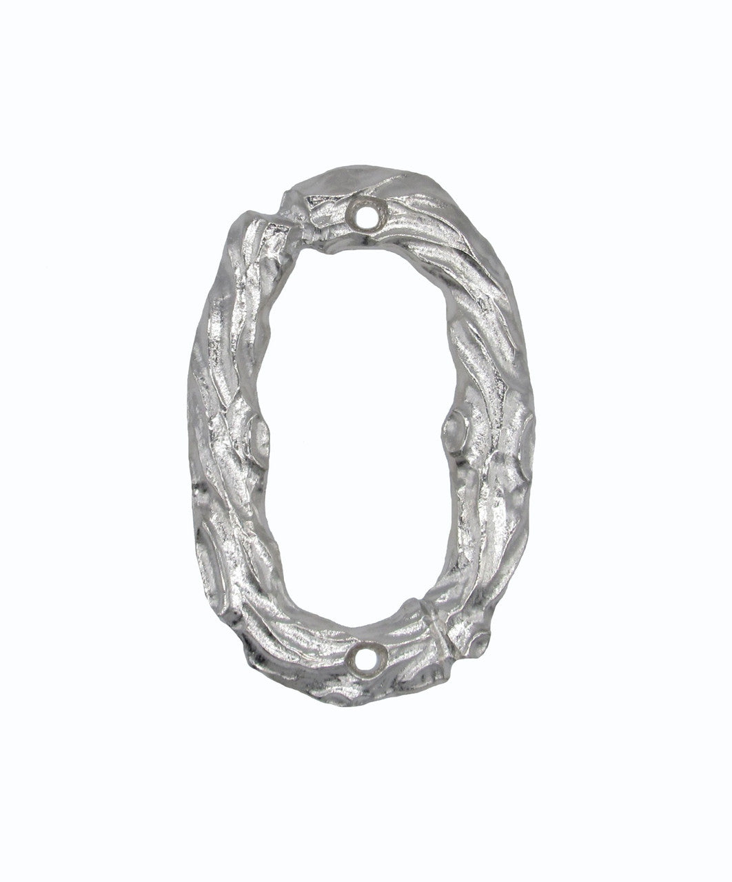 Buck Snort DM10000-0100: 4-1/4" Log House Number Zero - Nickel