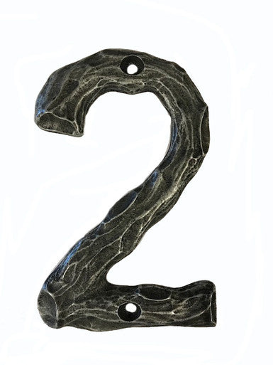 Buck Snort DM10002-5100: 4-1/2" Log House Number Two - Oxidized Pewter