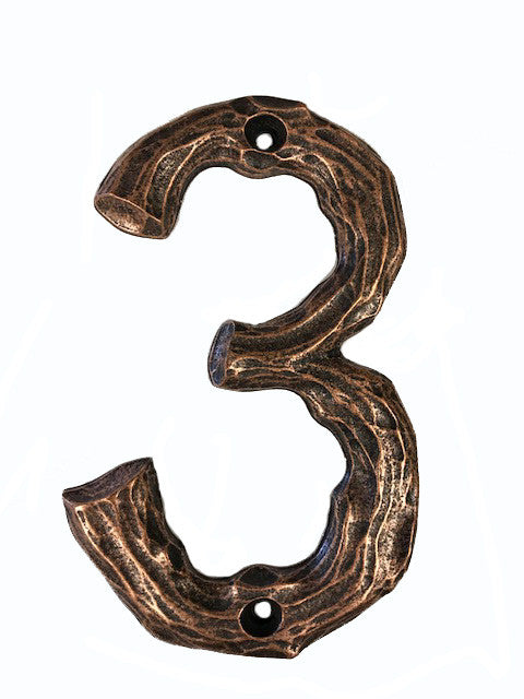 Buck Snort DM10003-2800: 4-1/4" Log House Number Three - Oxidized Copper