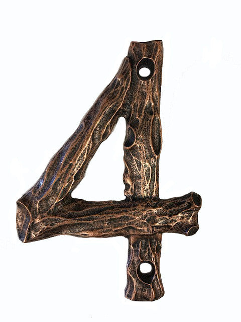 Buck Snort DM10004-2800: 4-1/4" Log House Number Four - Oxidized Copper