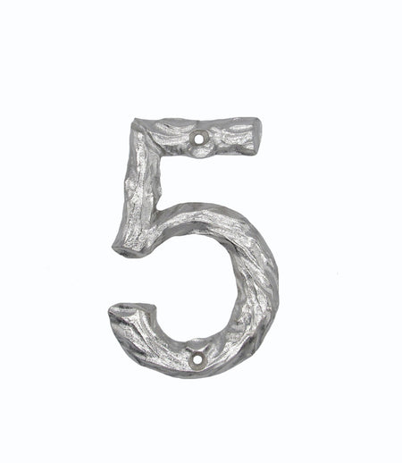 Buck Snort DM10005-0100: 4-3/8" Log House Number Five - Nickel