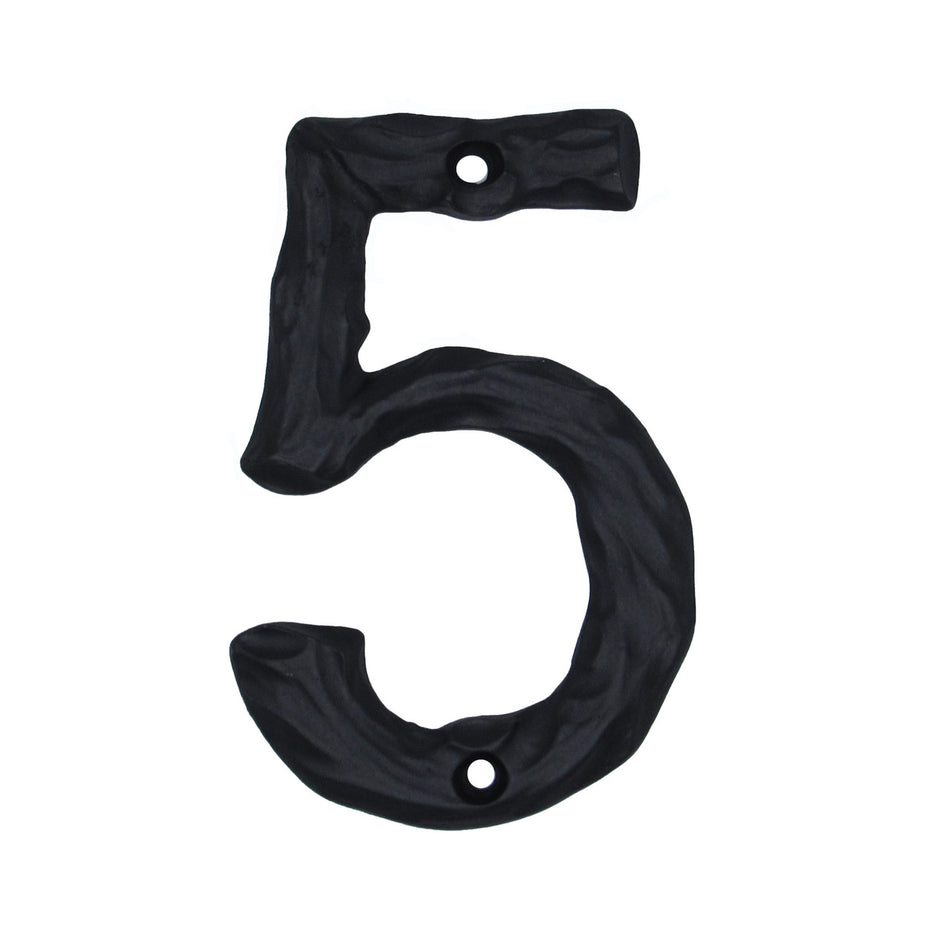 Buck Snort DM10005-MTBK: 4-3/8" Log House Number Five - Matte Black