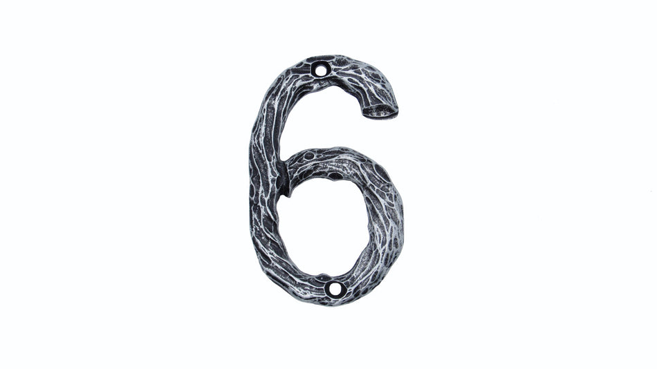 Buck Snort DM10006-5100: 4-1/4" Log House Number Six - Oxidized Pewter