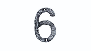 Buck Snort DM10006-5100: 4-1/4" Log House Number Six - Oxidized Pewter