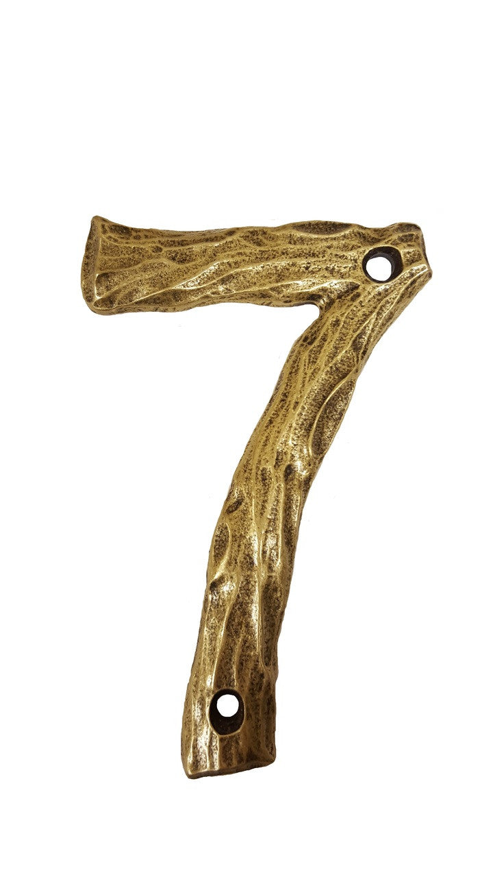 Buck Snort DM10007-1200: 4-1/2" Log House Number Seven - Oxidized Brass