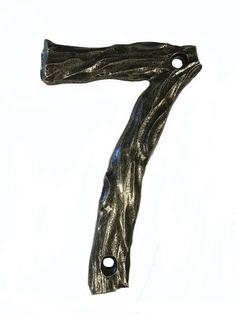 Buck Snort DM10007-5100: 4-1/2" Log House Number Seven - Oxidized Pewter