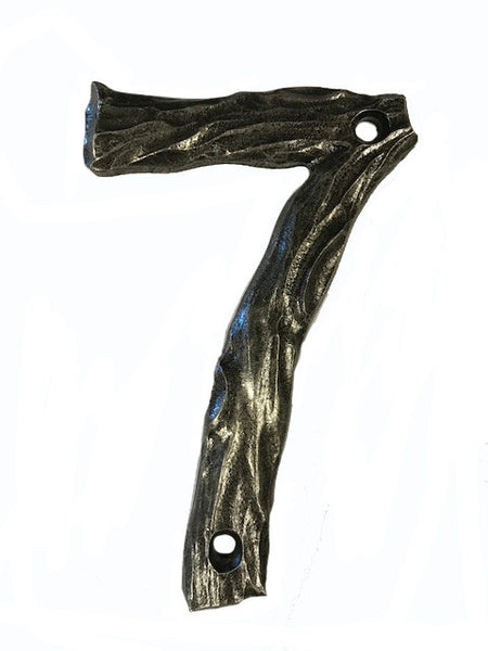 Buck Snort DM10007-5100: 4-1/2" Log House Number Seven - Oxidized Pewter