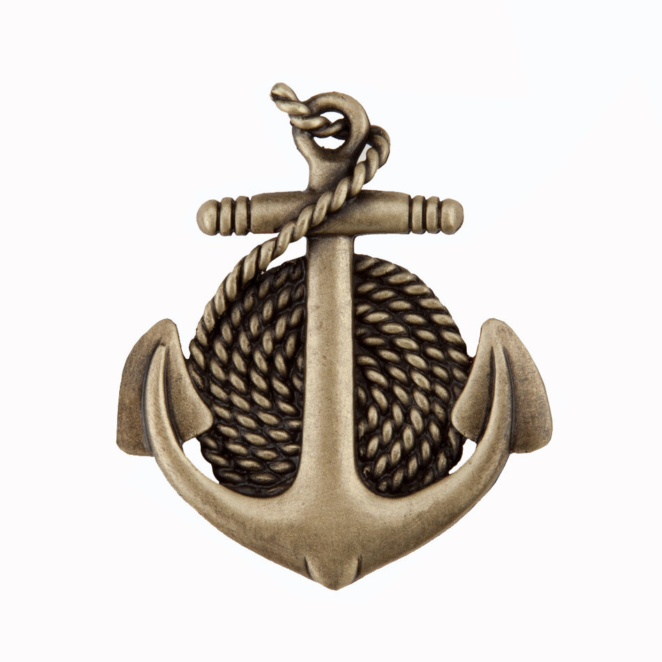 Acorn DP2AP: 1-3/4" Anchor/Rope Cabinet Knob - Antique Brass