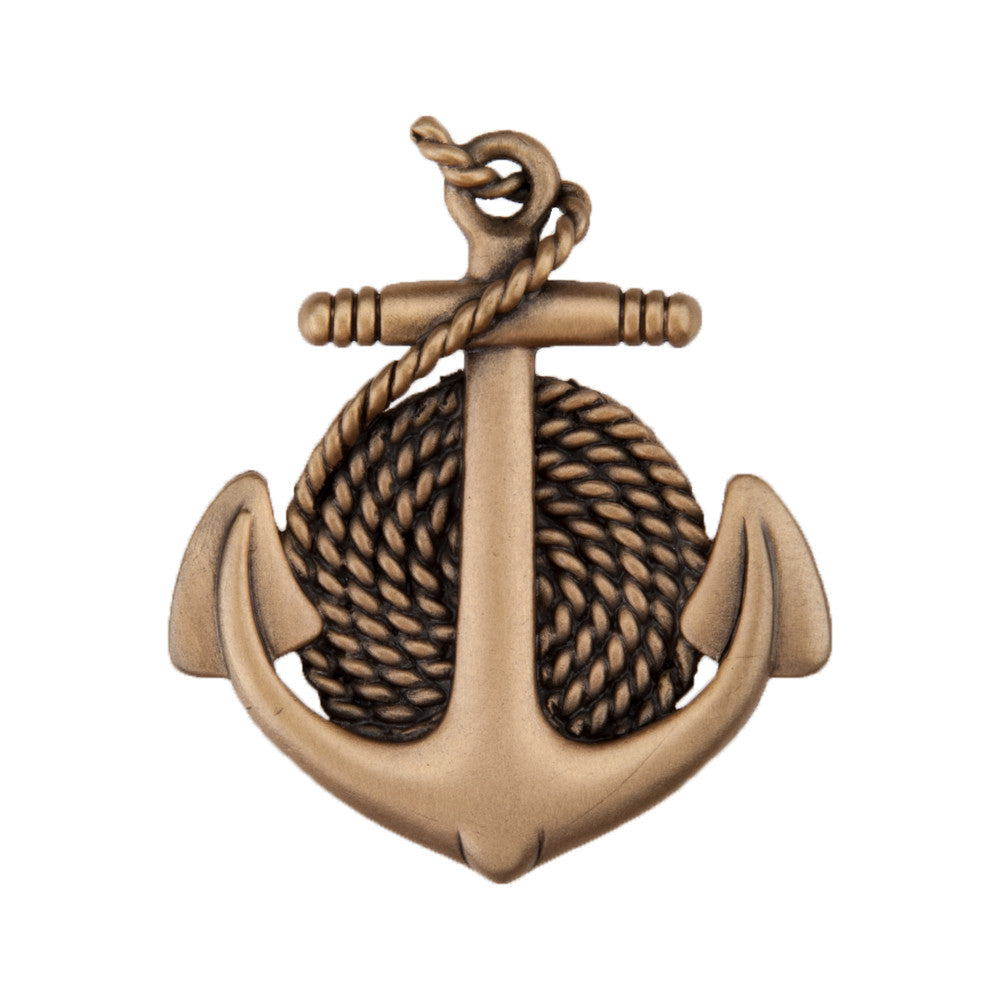 Acorn DP2GP: 1-3/4" Anchor/Rope Cabinet Knob - Museum Gold