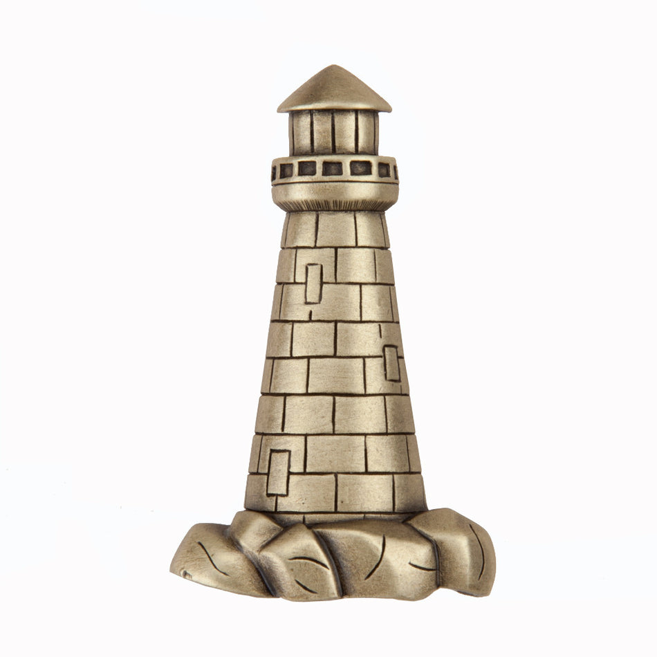 Acorn DP4AP: 1-7/8" Lighthouse Cabinet Knob - Antique Brass
