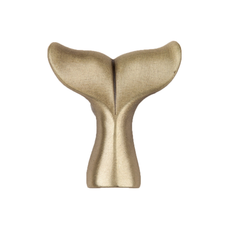 Acorn DP6GP: 1-1/2" Whale Tail Cabinet Knob - Museum Gold