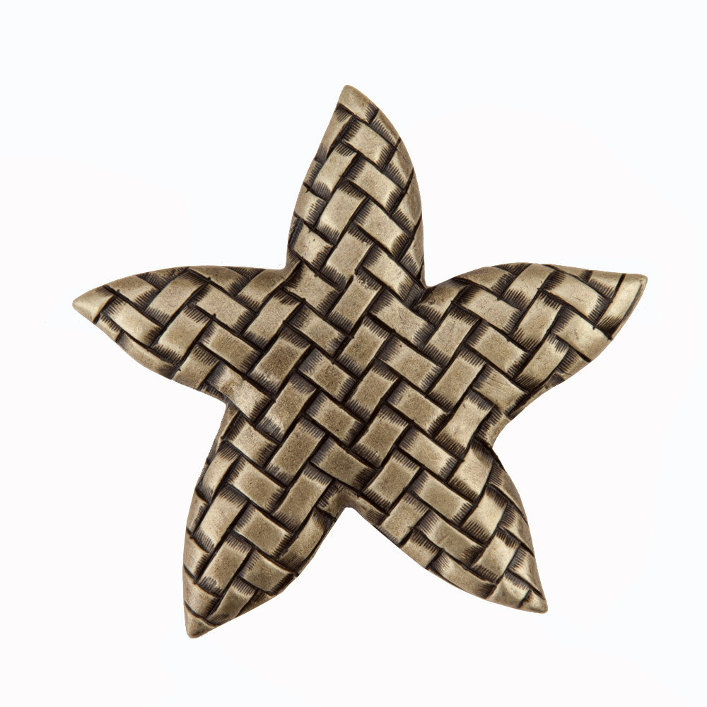 Acorn DP9AP: 1-3/4" Woven Star Cabinet Knob - Antique Brass