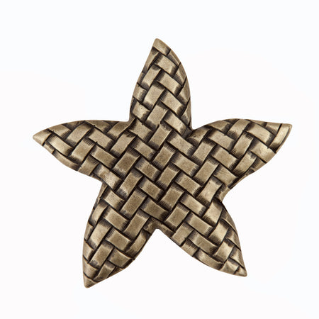 Acorn DP9AP: 1-3/4" Woven Star Cabinet Knob - Antique Brass