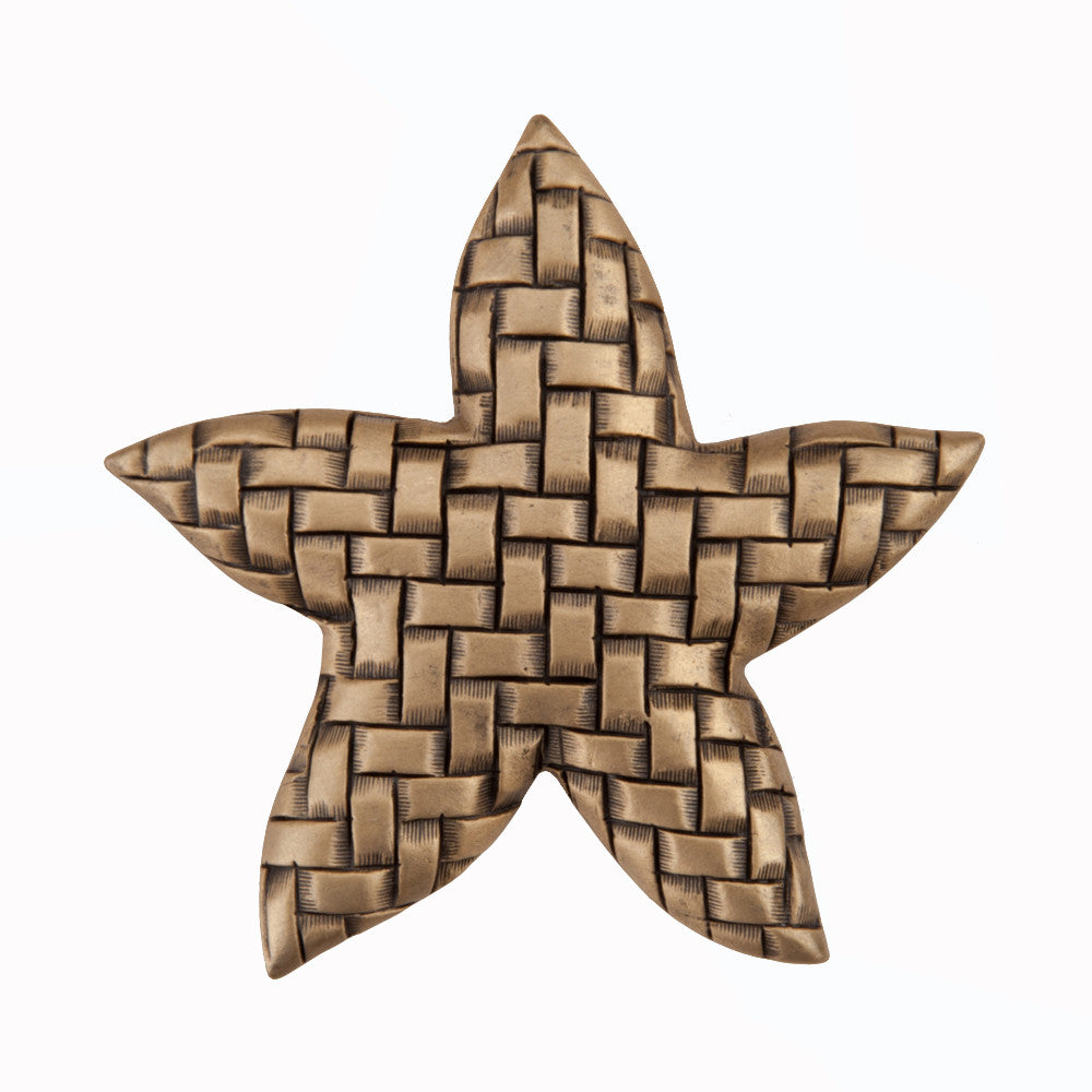 Acorn DP9GP: 1-3/4" Woven Star Cabinet Knob - Museum Gold