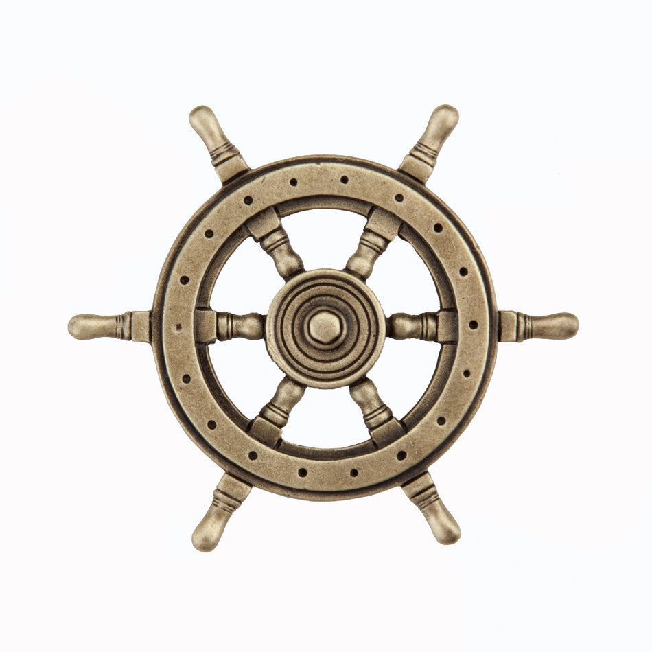 Acorn DPCAP: 1-3/4" Ship Wheel Cabinet Knob - Antique Brass 1