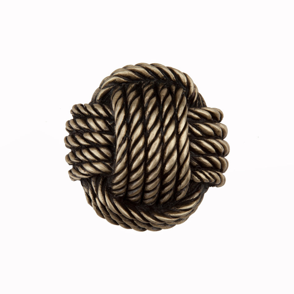 Acorn DPFAP: 1-1/4" Monkey Fist Cabinet Knob - Antique Brass 1