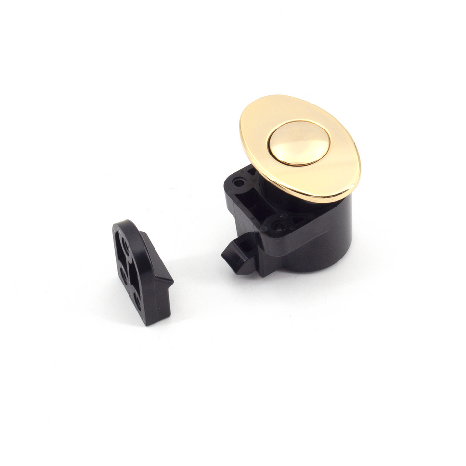 Sugatsune DPL-OV-G: 2" Oval Push Knob Latch - Gold