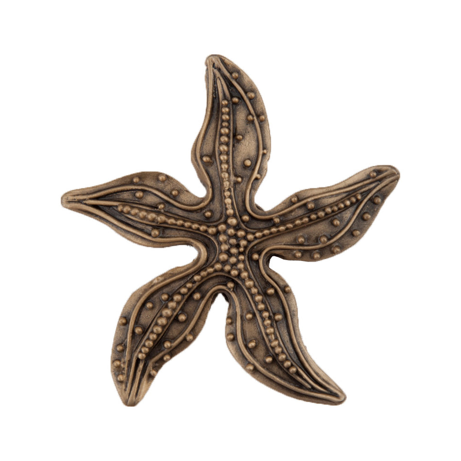 Acorn DPNGP: 1-7/8" Beaded Starfish Cabinet Knob - Museum Gold