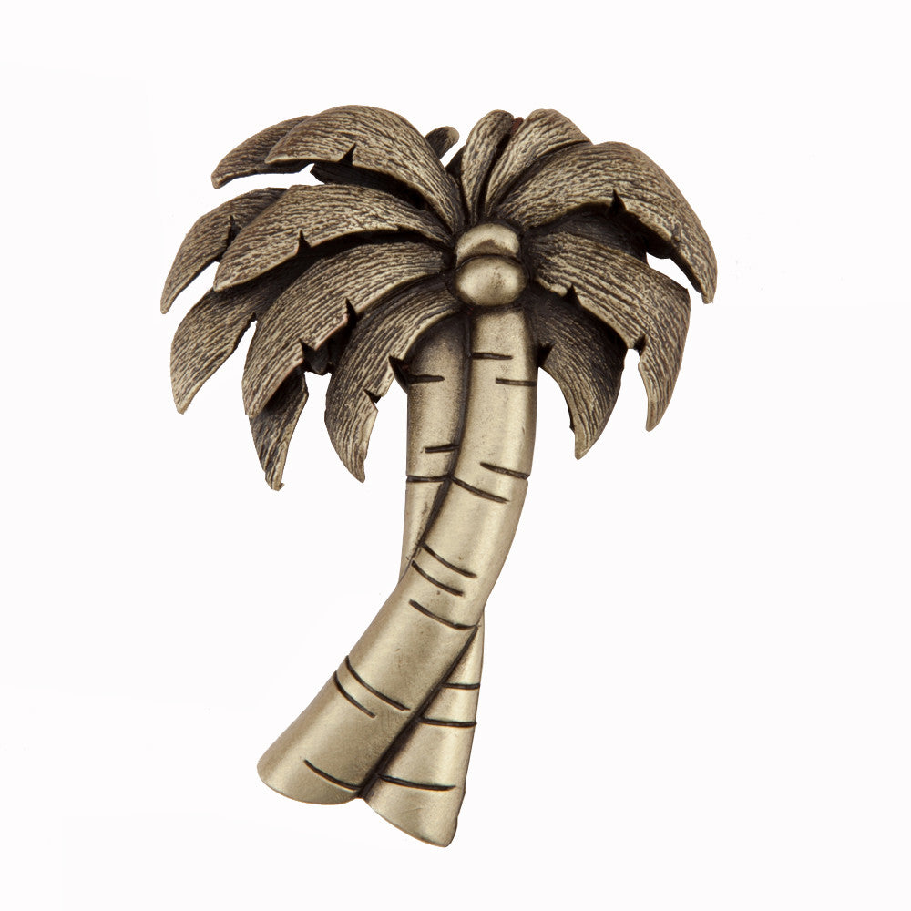Acorn DQ1AP: 1-7/8" Palm Tree Cabinet Knob - Antique Brass