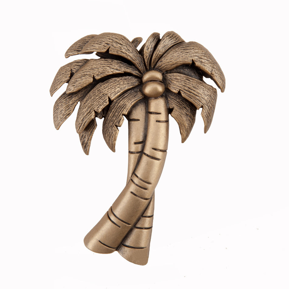 Acorn DQ1GP: 1-7/8" Palm Tree Cabinet Knob - Museum Gold