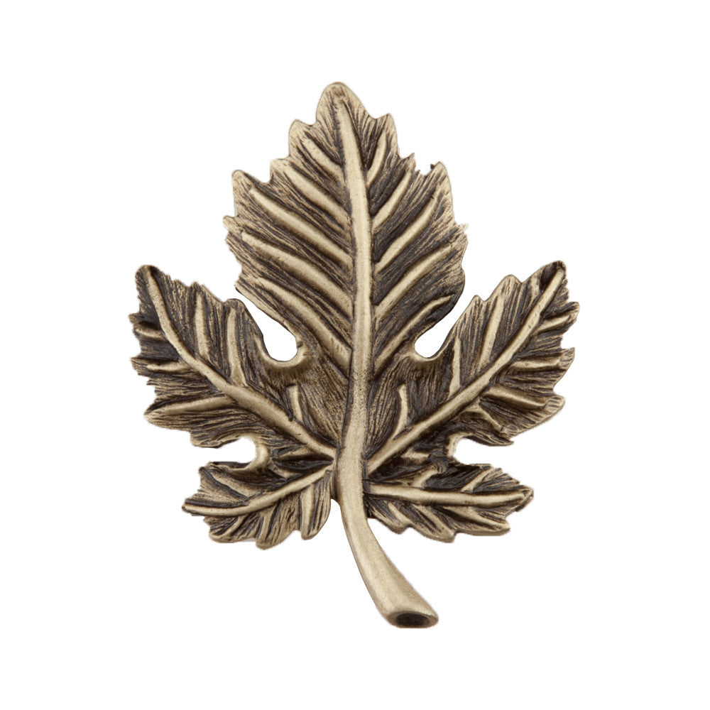 Acorn DQ4AP: 1-3/4" Leaf Cabinet Knob - Antique Brass