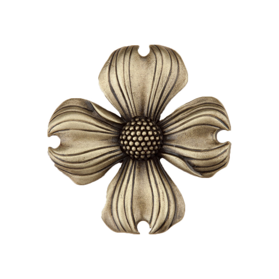 Acorn DQ6AP: 1-1/2" Dogwood Cabinet Knob - Antique Brass