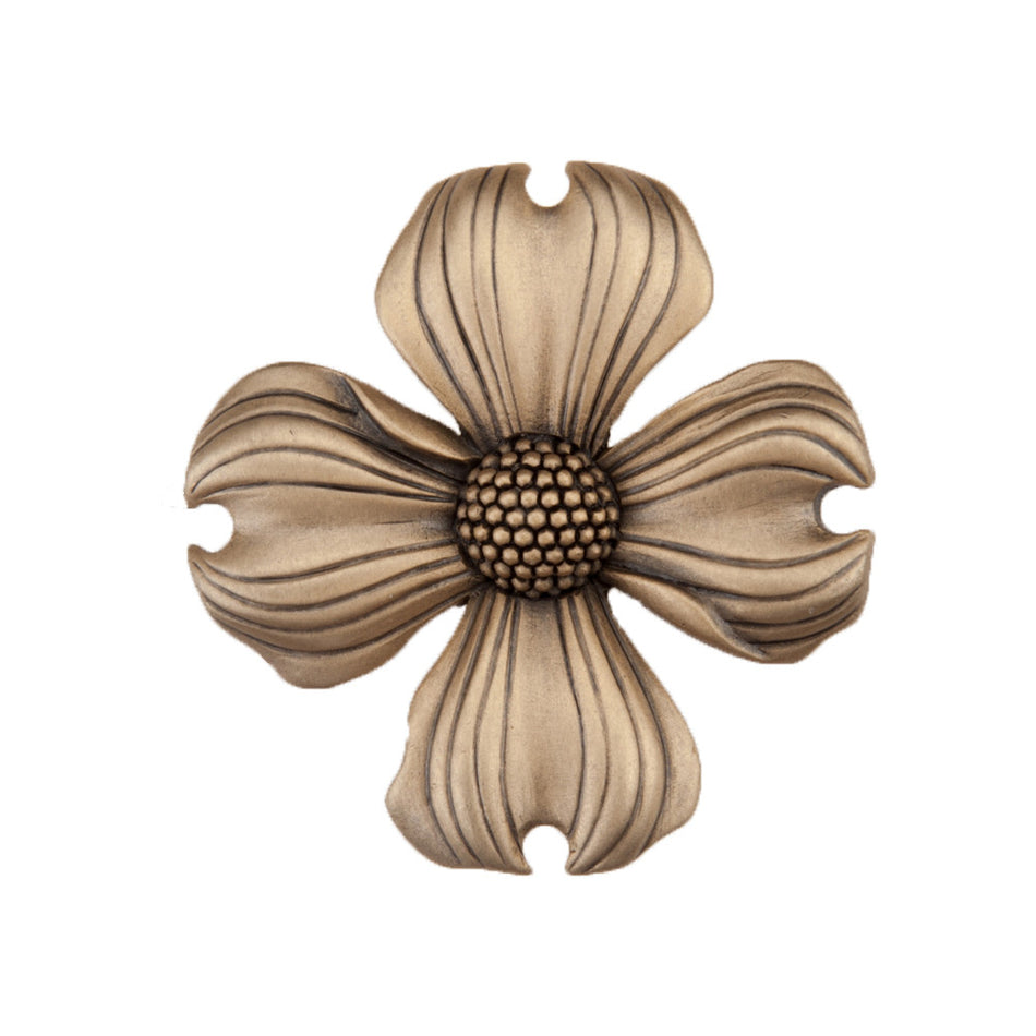 Acorn DQ6GP: 1-1/2" Dogwood Cabinet Knob - Museum Gold