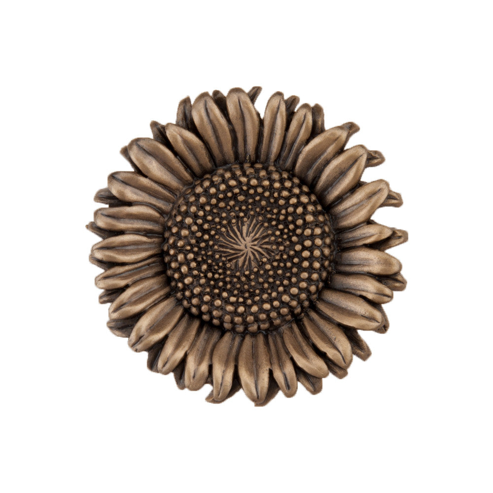 Acorn DQ8GP: 1-3/8" Sunflower Cabinet Knob - Museum Gold