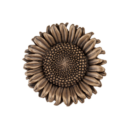 Acorn DQ8GP: 1-3/8" Sunflower Cabinet Knob - Museum Gold