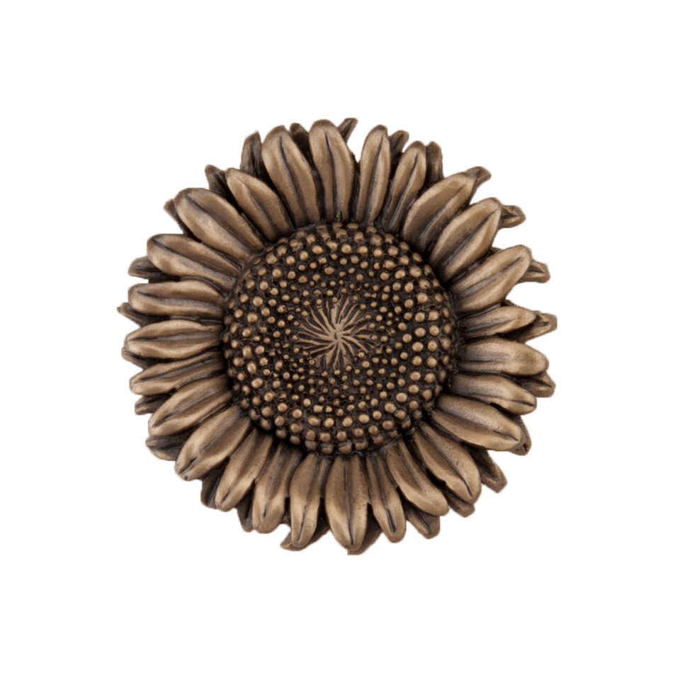 Acorn DQ8GP: 1-3/8" Sunflower Cabinet Knob - Museum Gold