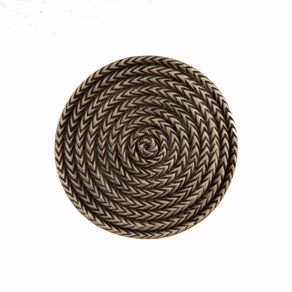 Acorn DQHAP: 1-1/2" Rope Circle Cabinet Knob - Antique Brass