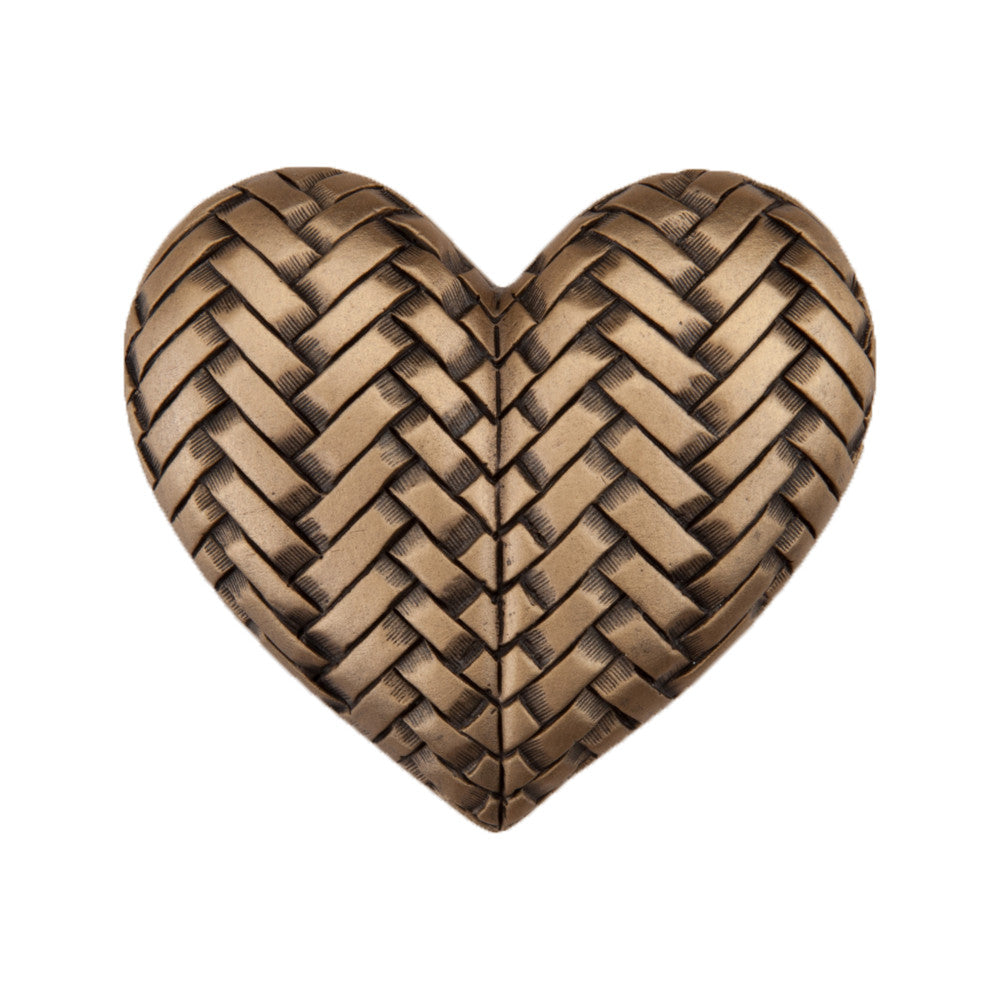 Acorn DQJGP: 1-1/2" Woven Heart Cabinet Knob - Museum Gold