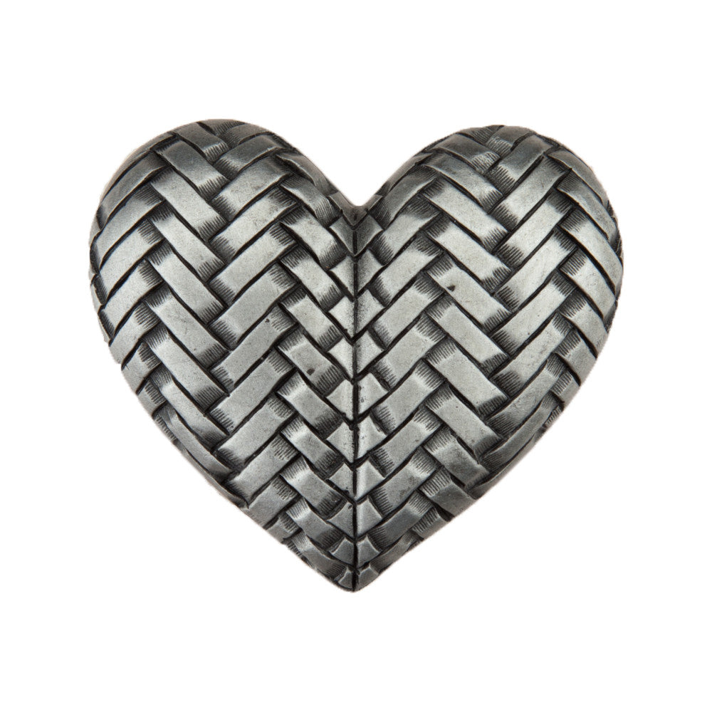 Acorn DQJPP: 1-1/2" Woven Heart Cabinet Knob - Antique Pewter