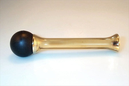 Myterra DS.03.B: 4-3/4" Door Stop w/Black Rubber Tip - Polished Brass