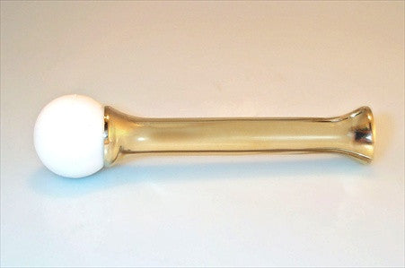 Myterra DS.03.W: 4-3/4" Door Stop w/White Rubber Tip - Polished Brass