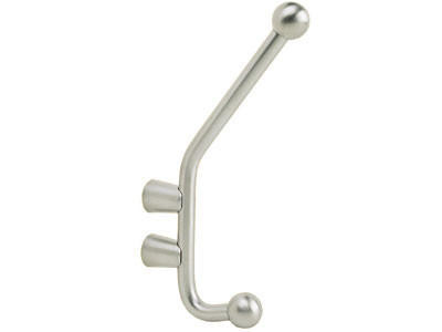 Sugatsune DSH-03: Modern Double Coat Hook w/Ball End- Satin Stainless Steel