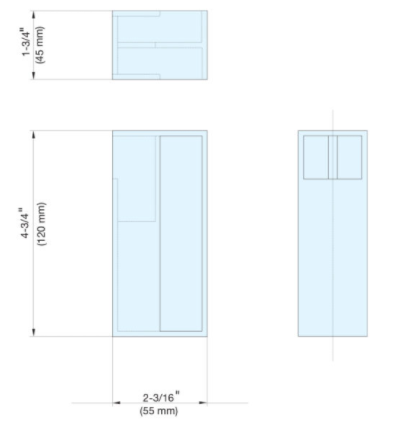 Sugatsune DSI-4251-45-BL: 120mm x 45mm Sliding Door Handle - Black