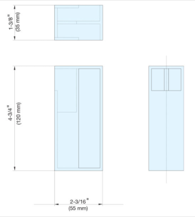 Sugatsune DSI-4251-35-BL: 120mm x 35mm Sliding Door Handle - Black