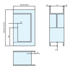 Sugatsune DSI-4253-40: 100mm x 40mm Sliding Door Handle - Satin Stainless Steel
