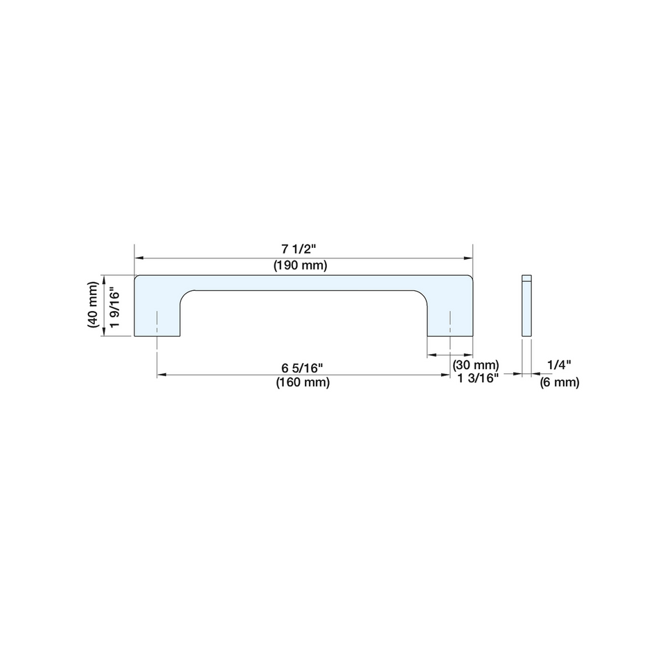 Sugatsune DSI-110-160: 160mm cc Modern Narrow Bar Pull - Satin Stainless Steel