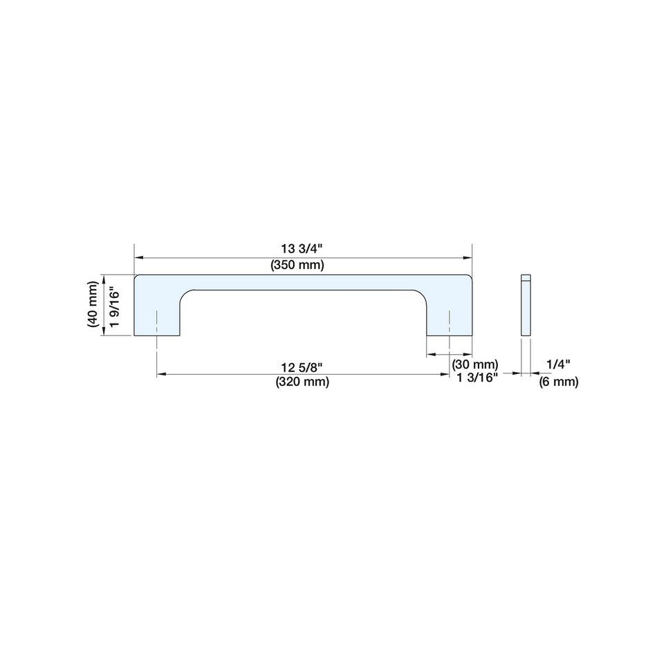 Sugatsune DSI-110-320: 320mm cc Modern Narrow Bar Pull - Satin Stainless Steel