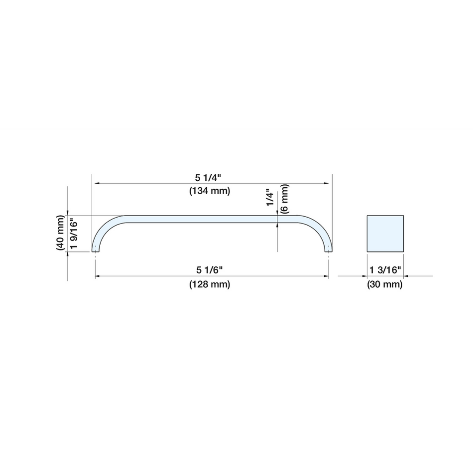 Sugatsune DSI-120-128: 128mm cc Modern Flat Bar Cabinet Pull - Satin Stainless Steel