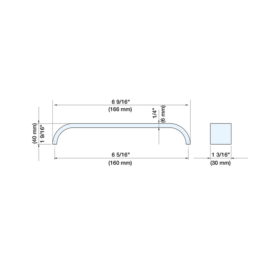 Sugatsune DSI-120-160: 160mm cc Modern Flat Bar Cabinet Pull - Satin Stainless Steel