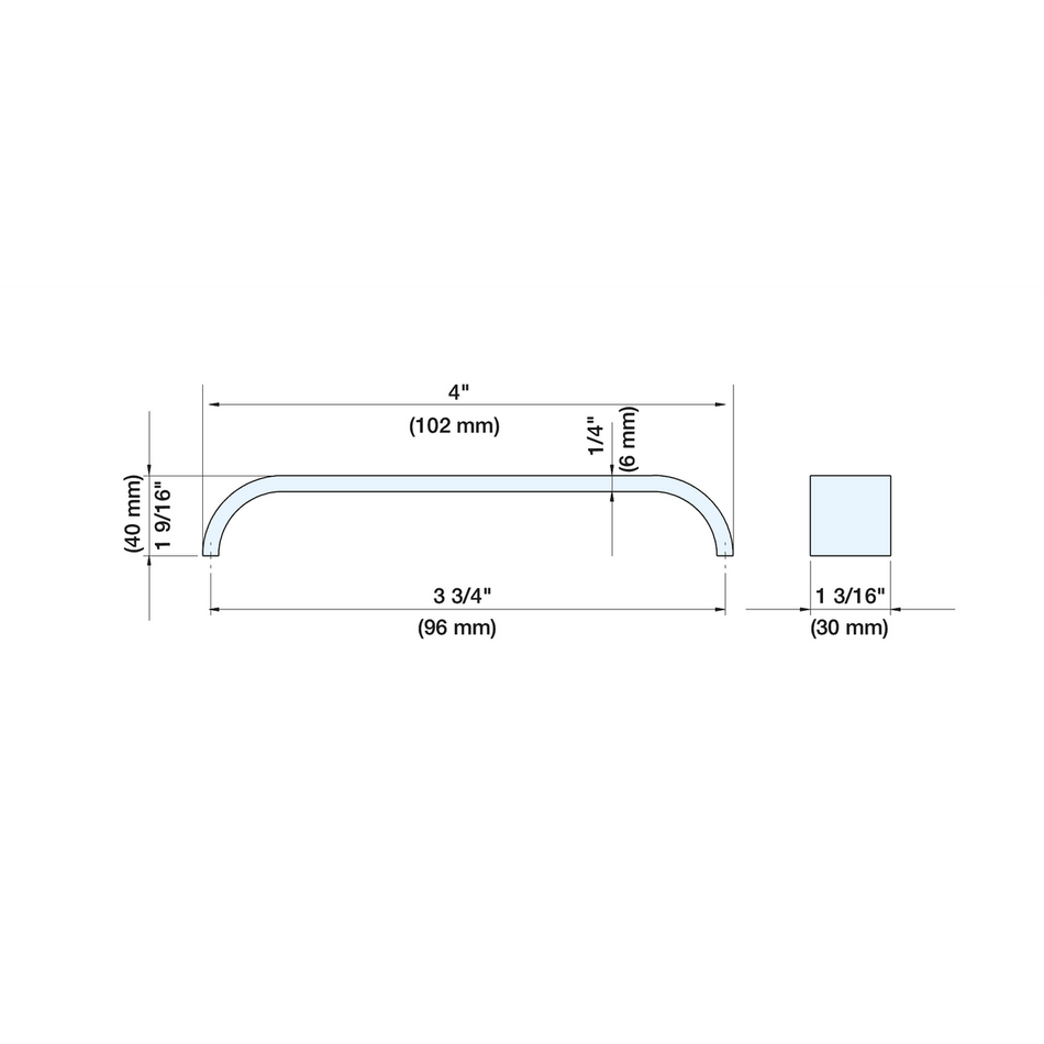 Sugatsune DSI-120-96: 96mm cc Modern Flat Bar Cabinet Pull - Satin Stainless Steel