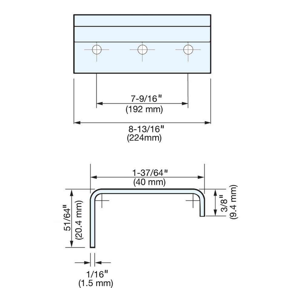 Sugatsune DSI-350-192: 192mm cc Edge Pull - Satin Stainless Steel