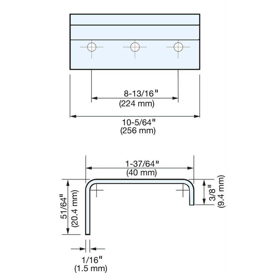 Sugatsune DSI-350-224: 224mm cc Edge Pull - Satin Stainless Steel