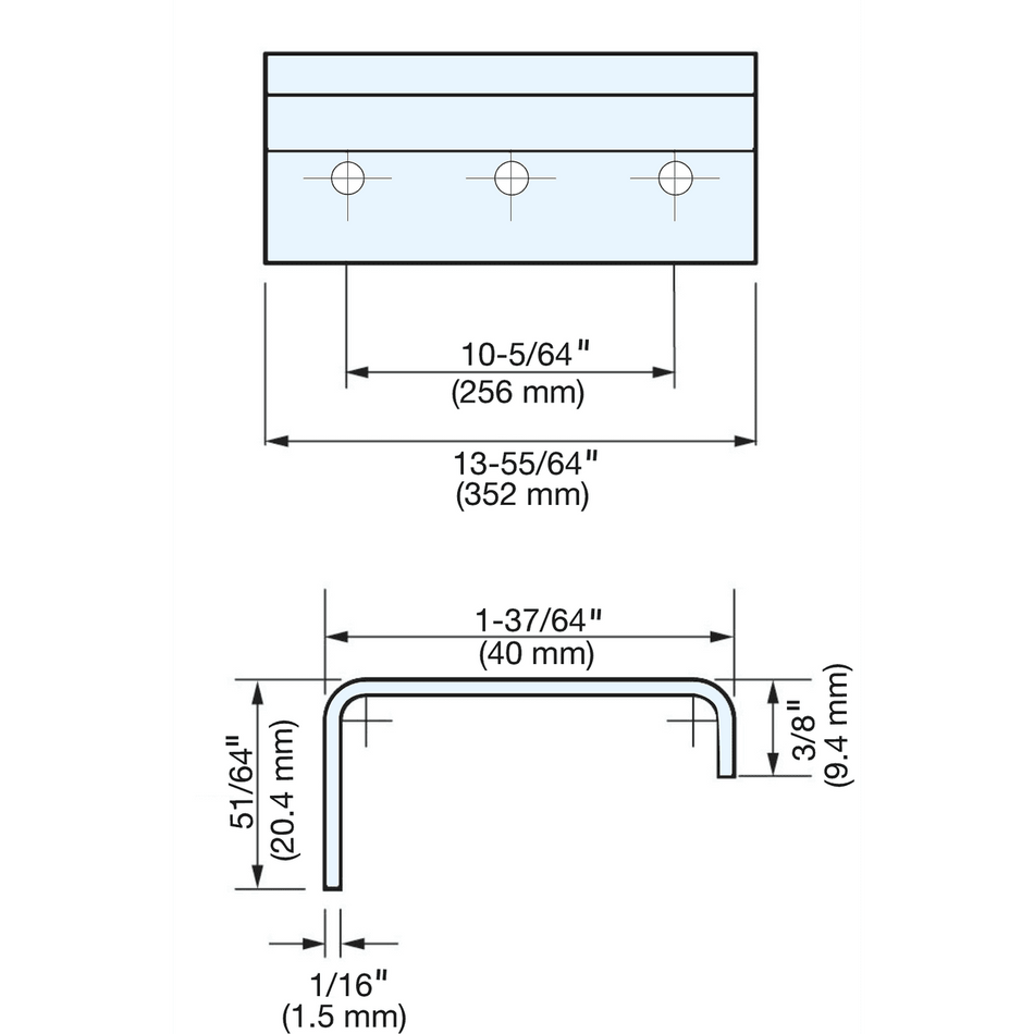 Sugatsune DSI-350-256: 256mm cc Edge Pull - Satin Stainless Steel