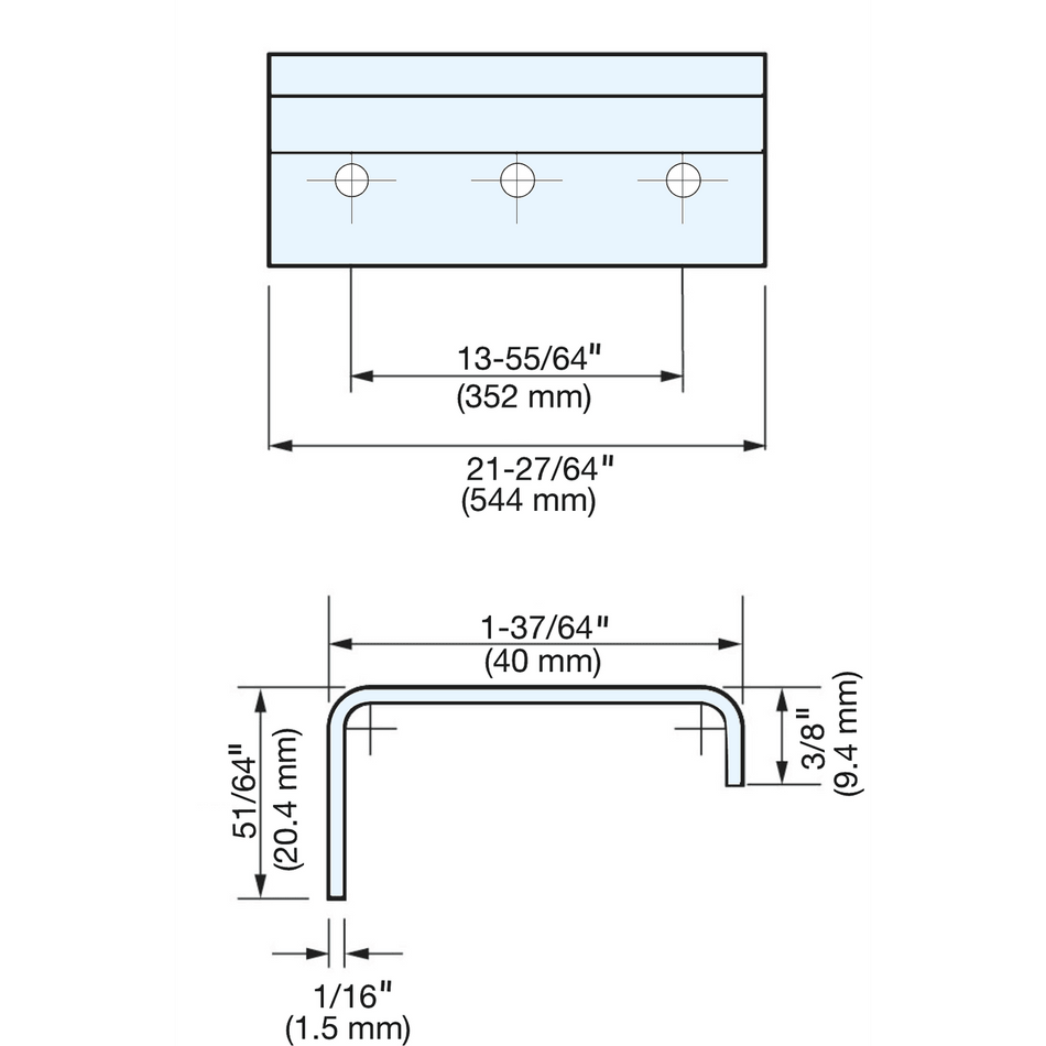 Sugatsune DSI-350-352: 352mm cc Edge Pull - Satin Stainless Steel